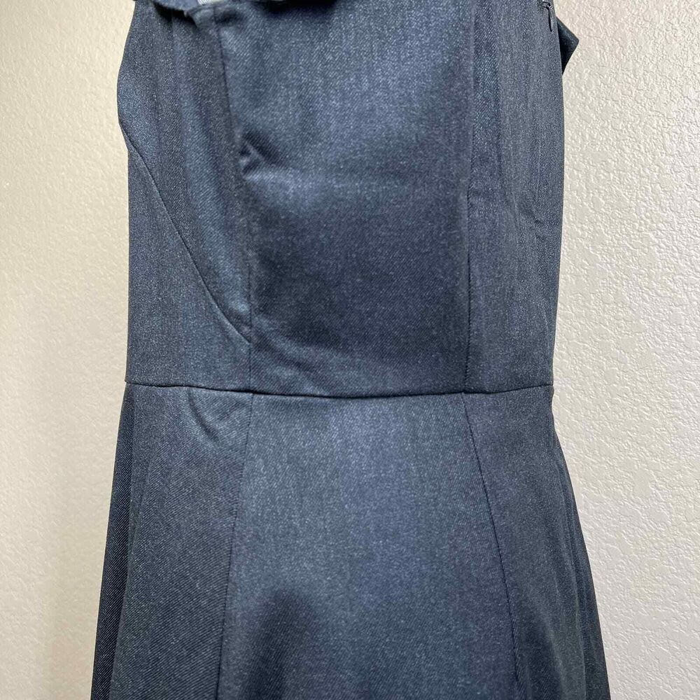 LOFT Women 10 Dress Charcoal Gray Twill Flutter Sleeve Sheath Office business - Picture 15 of 16